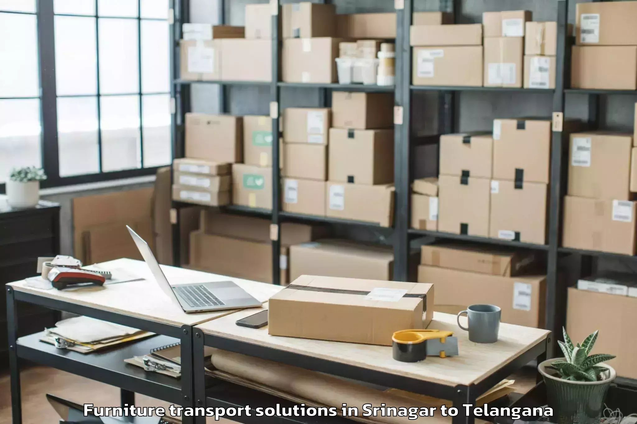 Quality Srinagar to Nizamsagar Furniture Transport Solutions